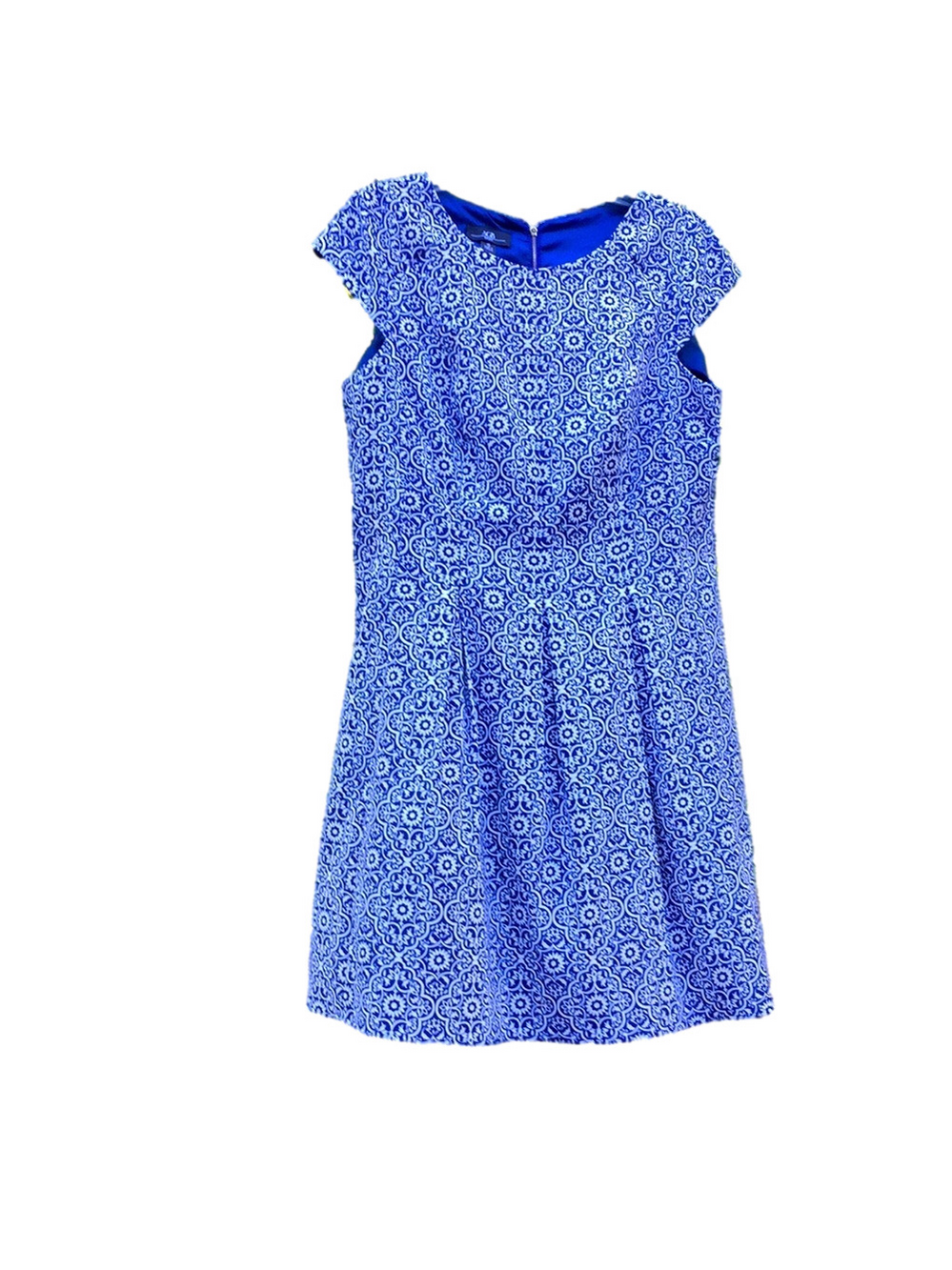 AGB BLUE WHITE CAP SLEEVE DRESS Size 16 EXCELLENT CONDITION PREWORN SO PRETTY